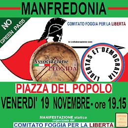 Il Comitato Foggia per la libertà ancora contro il green pass a Manfredonia