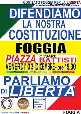 A Foggia si torna in piazza per parlare di libertà e Costituzione