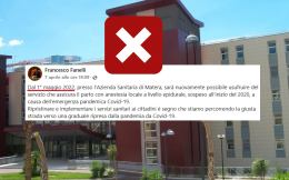Parto senza dolore: disattese tutte le promesse, da Matera si guarda ancora alla Puglia

