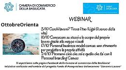 Camera di commercio della Basilicata, ecco "Ottobre Orienta": webinar, orientamento e non solo