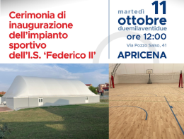 Apricena inaugura la sua nuova palestra sotto lo sguardo di Federico II!