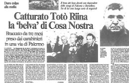15 gennaio 1993: 30 anni fa l'arresto del boss di Cosa Nostra Totò Riina