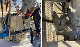 Matera: proseguono le opere di restauro della statua di Sant'Eustachio