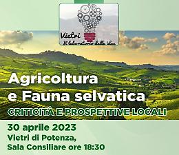 "Agricoltura e fauna selvatica - criticità e prospettive locali": il convegno a Vietri di Potenza 