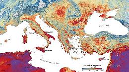 Il 17 luglio 2023 la missione Copernicus dell'Agenzia spaziale europea misura al suolo temperature da 50 gradi a Foggia: più di Damasco e Tunisi