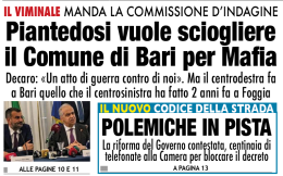 Piantedosi vuole sciogliere il Comune di Bari per Mafia