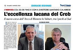 L'eccellenza lucana del Crob: a tu per tu col Dg De Fino e il direttore sanitario Calabrese 
