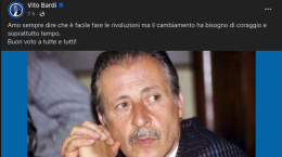 Bardi evoca Borsellino nel giorno del voto: «Il cambiamento ha bisogno di coraggio e tempo»