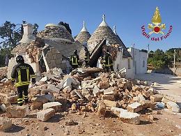 Esplosione in un trullo a Cisternino, un morto sotto le macerie