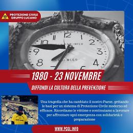 A 44 anni dal terremoto del 1980: memoria e resilienza, l'eredità della Protezione civile