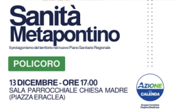Il protagonismo del Metapontino nel nuovo Piano Sanitario Regionale: tutto pronto per l'incontro promosso da Azione Basilicata