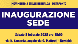 Tutto pronto a Bernalda per l'inaugurazione della sede pentastellata