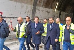 Statale "Potenza-Melfi", sopralluogo di Pepe per lo stato di avanzamento dei lavori alla galleria "Cardinale"