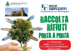 Comune di Craco: dal primo maggio al via il servizio di raccolta differenziata porta a porta