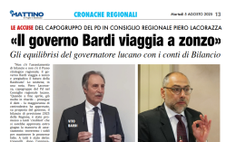 Il dem Lacorazza in pressing: "Il governo Bardi viaggia a zonzo"