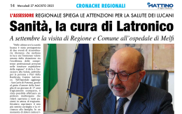 Sanità lucana, la cura di Latronico 