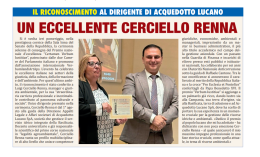 «Dedico il premio al popolo lucano»: Cerciello Renna premiato per l’impegno ambientale