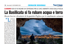 La Basilicata si fa rubare acqua e terra