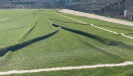 Potenza, l&rsquo;elicottero del ministro Nordio atterra sul campo Federale: danni al manto e bufera politica