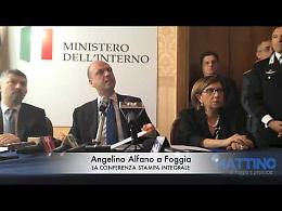 La conferenza stampa integrale di Alfano a Foggia