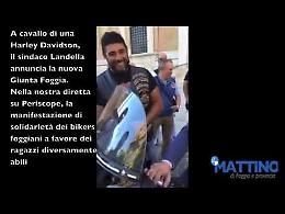 In sella ad una Harley Davidson, Landella annuncia la nuova giunta